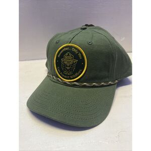 Smokey The Bear Mesh Snapback Trucker Hat Green Rope NWT Adjustable‎ Dad Retro